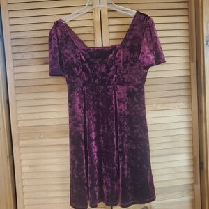 Elegant Velvet Purple Dress